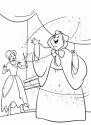 Cinderella uses the magic wand of the Fairy Godmother