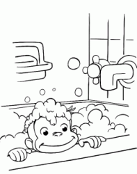 George takes a bath with foam