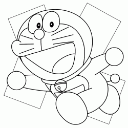 Doraemon runs happily