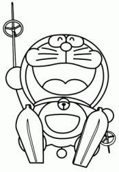 Doraemon skiing