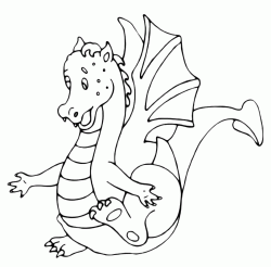 A dragon runs happily