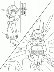 Anna knocks on the door of Elsa's room