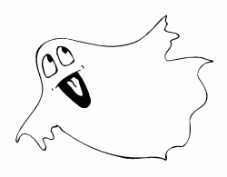 A ghost flies happy