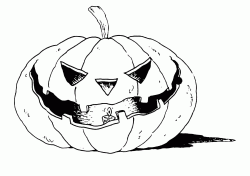 A pumpkin with an evil sneer