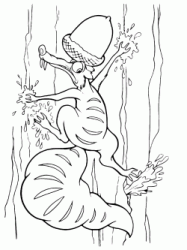 Scrat holds his acorn in balance over his head