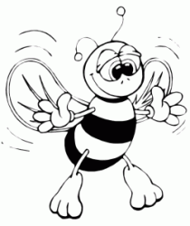 A very nice bee blows his wings