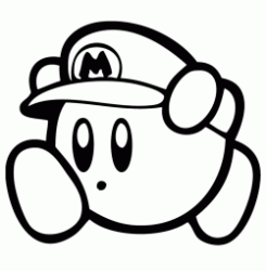 Kirby with the Super Mario hat