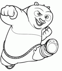 Po in a kung fu move