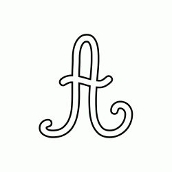 Cursive uppercase letter A
