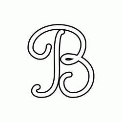 Cursive uppercase letter B