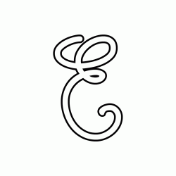 Cursive uppercase letter E