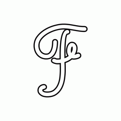 Cursive uppercase letter F