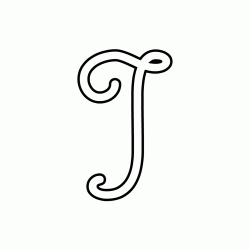 Cursive uppercase letter I