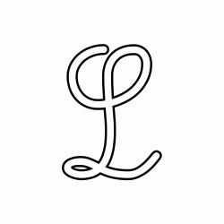Cursive uppercase letter L