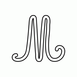 Cursive uppercase letter M
