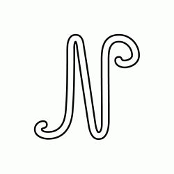 Cursive uppercase letter N