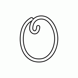 Cursive uppercase letter O