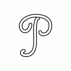 Cursive uppercase letter P