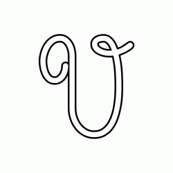 Cursive uppercase letter V