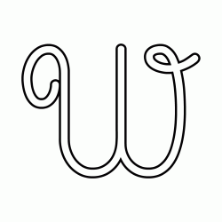 Cursive uppercase letter W