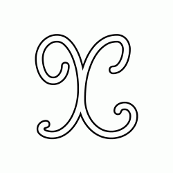 Cursive uppercase letter X