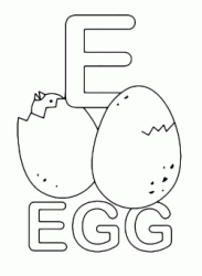 E for egg uppercase letter