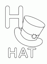 H for hat uppercase letter