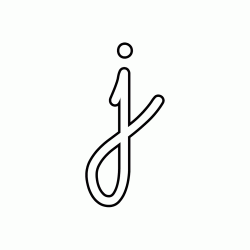 Letter j lowercase cursive