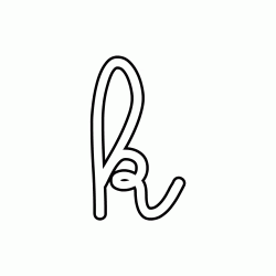 Letter k lowercase cursive