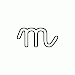 Letter m lowercase cursive