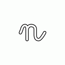 Letter n lowercase cursive