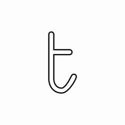 Letter t lowercase cursive