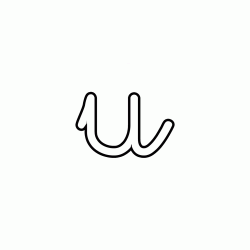 Letter u lowercase cursive