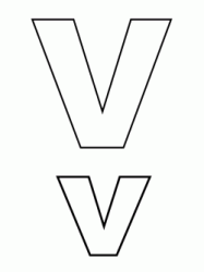 Letter V capital letters and lowercase