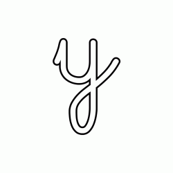 Letter y lowercase cursive