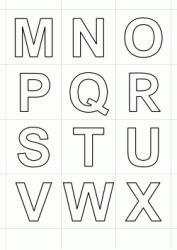 Letters in block letters from M to X