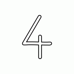 Number 4 (four) cursive
