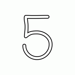 Number 5 (five) cursive