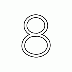 Number 8 (eight) cursive