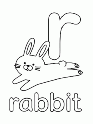 r for rabbit lowercase letter
