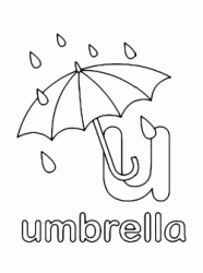 u for umbrella lowercase letter