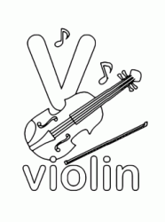 v for violin lowercase letter