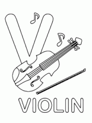 V for violin uppercase letter