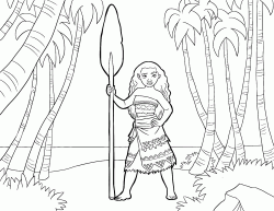 The Moana princess with an oar in hand ready for the adventure