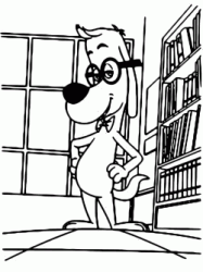 Mr Peabody in the library