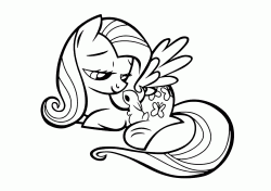 Fluttershy embraces a bunny