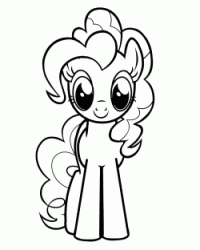 Pinkie Pie looks with her witty eyes