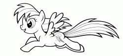 Rainbow Dash flies happy