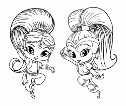 Shimmer and Shine dance together