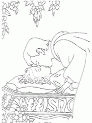 The prince kisses Snow White